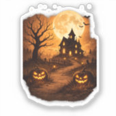 Spookhuis Halloween Sticker (Voorkant)