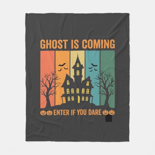Spookhuis Halloween Vectorontwerp Fleece Deken (Voorkant)
