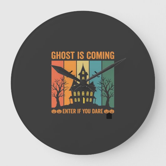 Spookhuis Halloween Vectorontwerp Grote Klok (Voorkant)