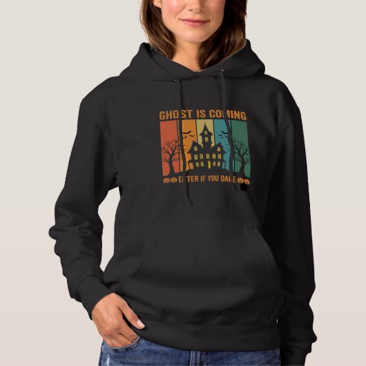 Spookhuis Halloween Vectorontwerp Hoodie (Voorkant)