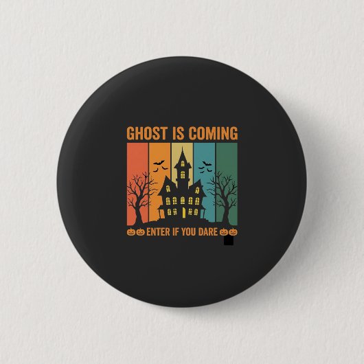 Spookhuis Halloween Vectorontwerp Ronde Button 5,7 Cm (Voorkant)