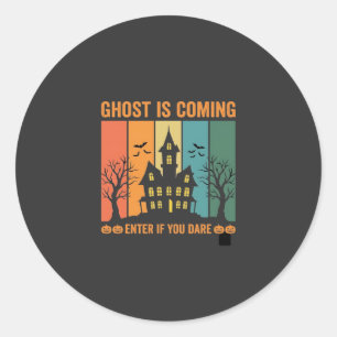 Spookhuis Halloween Vectorontwerp Ronde Sticker