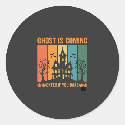 Spookhuis Halloween Vectorontwerp Ronde Sticker (Voorkant)