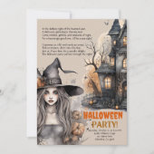 spookhuis | Heks Halloween Gedicht Uitnodiging (Voorkant)