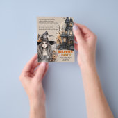 spookhuis | Heks Halloween Gedicht Uitnodiging Flyer (Hand)