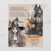 spookhuis | Heks Halloween Gedicht Uitnodiging Flyer (Voorkant)