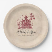 spookhuis heks Halloween Party Papieren Bordje (Voorkant)