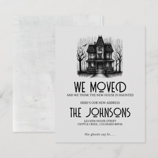 spookhuis in beweging aankondiging (Voorkant / Achterkant)