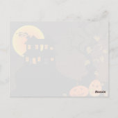 Spookhuis in een pompoen Halloween briefkaart (Achterkant)