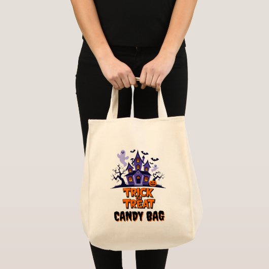 Spookhuis met geesten en vleermuizen tote bag (Voorkant (product))