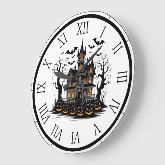 Spookhuis met pompoenen en vleermuizen Halloween Grote Klok (Hoek)