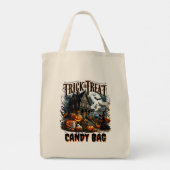 Spookhuis met pompoenen voor Halloween! Tote Bag (Achterkant)