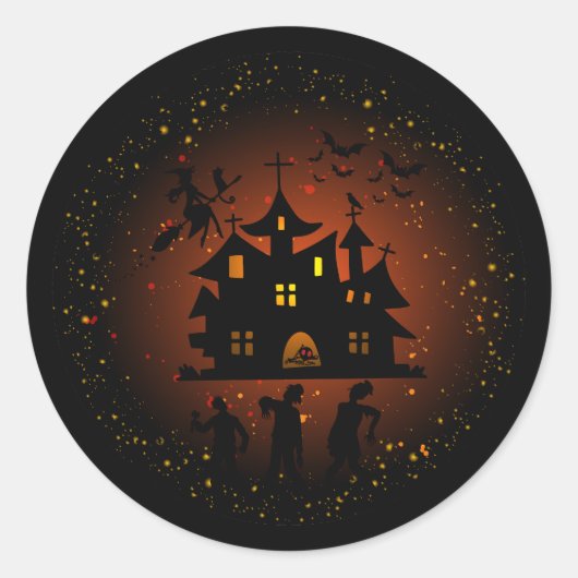 Spookhuis met Zombies Sticker (Voorkant)