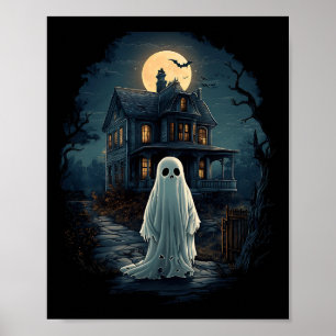  spookhuis Midnight Spooky Ghost Scary Poster