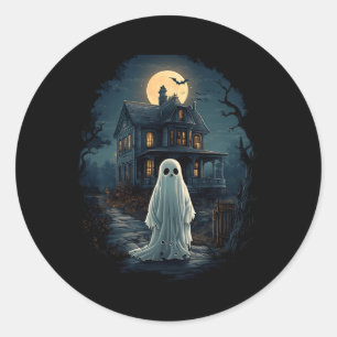 spookhuis Midnight Spooky Ghost Scary Ronde Sticker