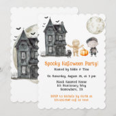 Spookhuis mummie en vrienden Halloween Party Kaart (Voorkant / Achterkant)