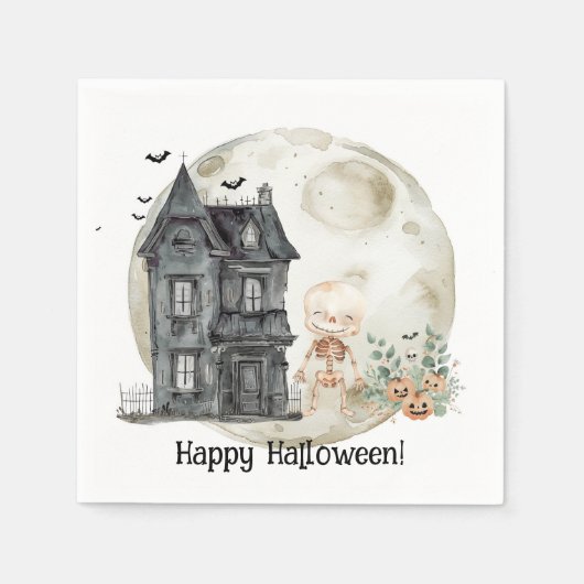 Spookhuis mummie en vrienden Halloween Party Servet (Voorkant)