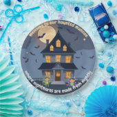 Spookhuis om middernacht papieren bordje (Feest)