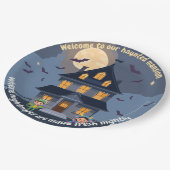 Spookhuis om middernacht papieren bordje (Gekanteld)