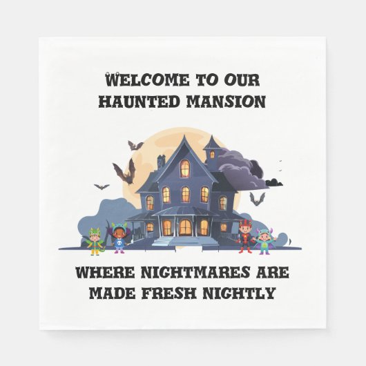 Spookhuis om middernacht servet (Voorkant)