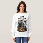 Spookhuis op een spookachtige Halloween-avond Trui (Voorkant volledig)