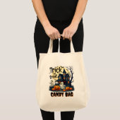 Spookhuis op spookachtige Halloween-avond Tote Bag (Voorkant (product))