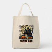 Spookhuis op spookachtige Halloween-avond Tote Bag (Achterkant)