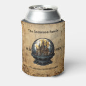  spookhuis oud papier Halloween feest Blikjeskoeler (Blikje Achterkant)