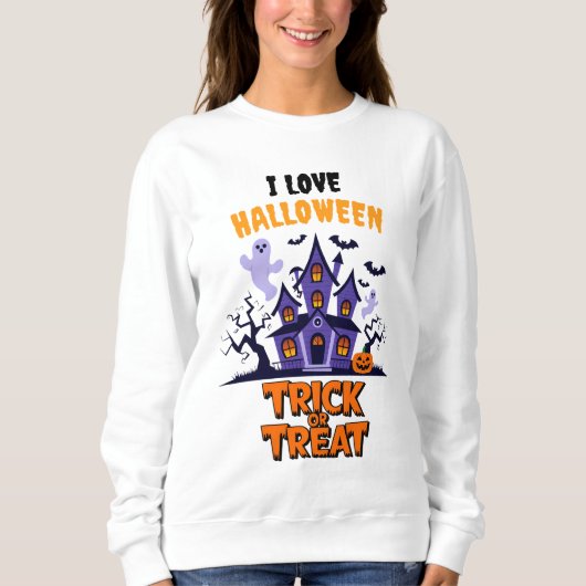 Spookhuis plezier voor Halloween traktaties! Trui (Voorkant)