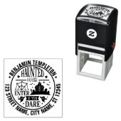 Spookhuis Spider Webs Ghosts Naam Adres Zelfinktende Stempel (In situ)