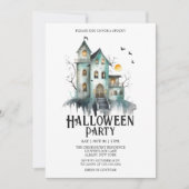 Spookhuis Spooky kostuum Mint Halloween Party Kaart (Voorkant)
