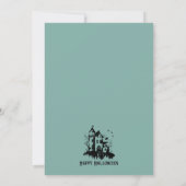 Spookhuis Spooky kostuum Mint Halloween Party Kaart (Achterkant)