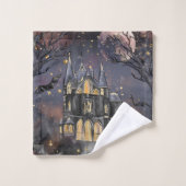 spookhuis | Spooky Volle Maan Boom en Bats Bad Handdoek (Wasdoekje)