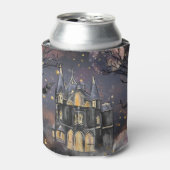 spookhuis | Spooky Volle Maan Boom en Bats Blikjeskoeler (Blikje Voorkant)