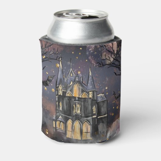 spookhuis | Spooky Volle Maan Boom en Bats Blikjeskoeler (Blikje Achterkant)