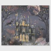 spookhuis | Spooky Volle Maan Boom en Bats Cadeaupapier (Vlak)