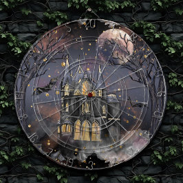 spookhuis | Spooky Volle Maan Boom en Bats Dartbord