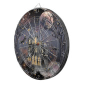 spookhuis | Spooky Volle Maan Boom en Bats Dartbord (Voorkant Rechts)