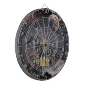 spookhuis | Spooky Volle Maan Boom en Bats Dartbord (Voorkant Links)