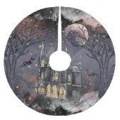 spookhuis | Spooky Volle Maan Boom en Bats Kerstboom Rok (Voorkant)