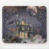 spookhuis | Spooky Volle Maan Boom en Bats Muismat (Voorkant)