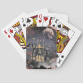 spookhuis | Spooky Volle Maan Boom en Bats Pokerkaarten (Achterkant)
