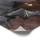 spookhuis | Spooky Volle Maan Boom en Bats Poster (Hoek)