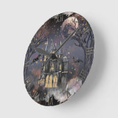 spookhuis | Spooky Volle Maan Boom en Bats Ronde Klok (Hoek)