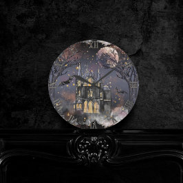 spookhuis | Spooky Volle Maan Boom en Bats Ronde Klok