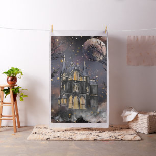 spookhuis   Spooky Volle Maan Boom en Bats Stof