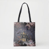 spookhuis | Spooky Volle Maan Boom en Bats Tote Bag (Voorkant)