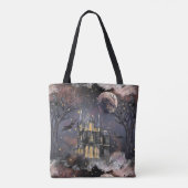 spookhuis | Spooky Volle Maan Boom en Bats Tote Bag (Achterkant)