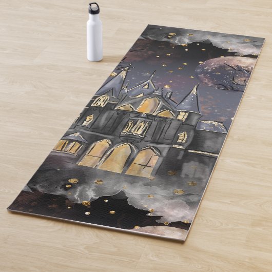 spookhuis | Spooky Volle Maan Boom en Bats Yogamat (In situ)