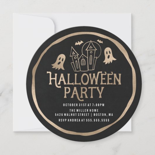 spookhuis | Uitnodiging voor Halloween Party (Voorkant)